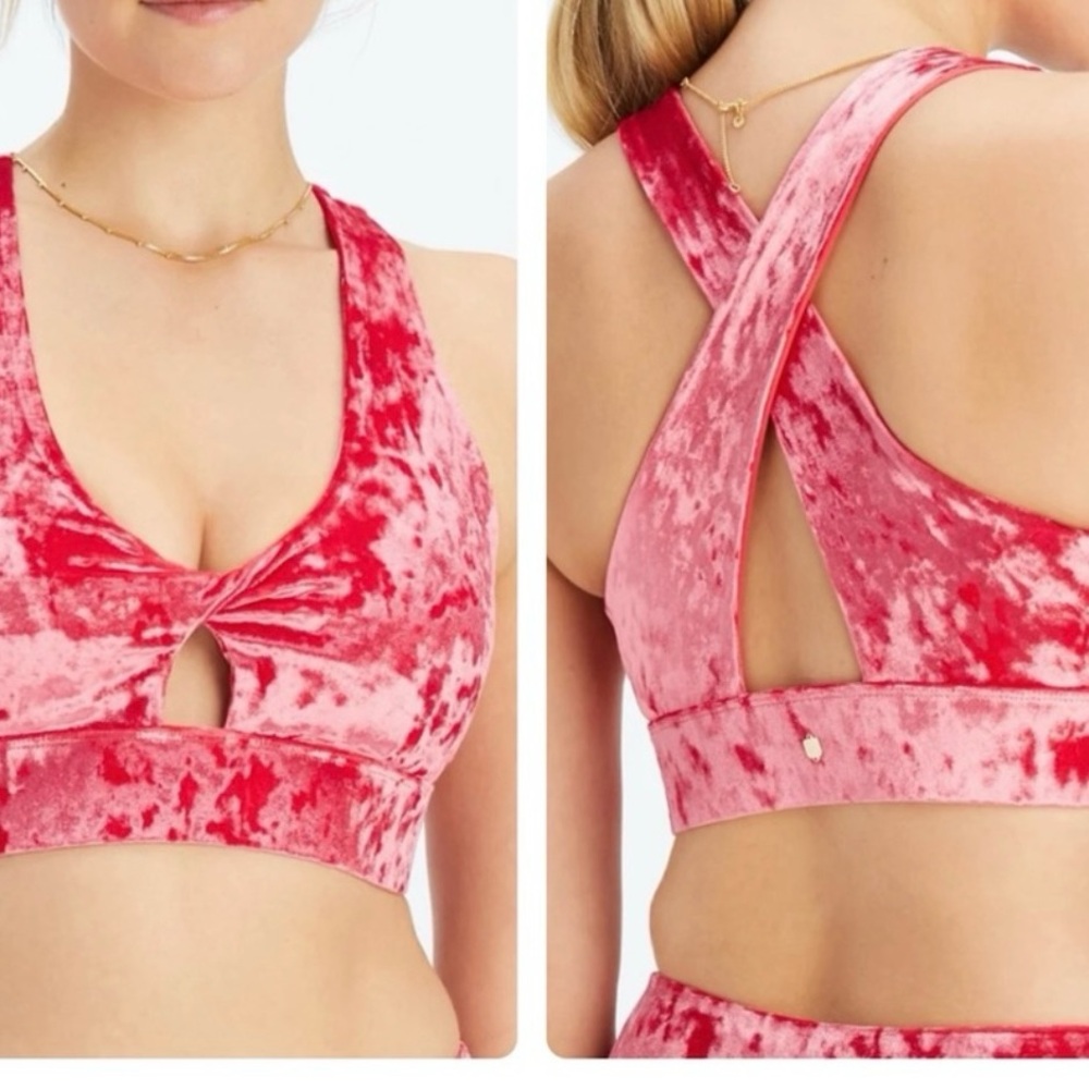 Fabletics Velvet Red Sports Bra NWT